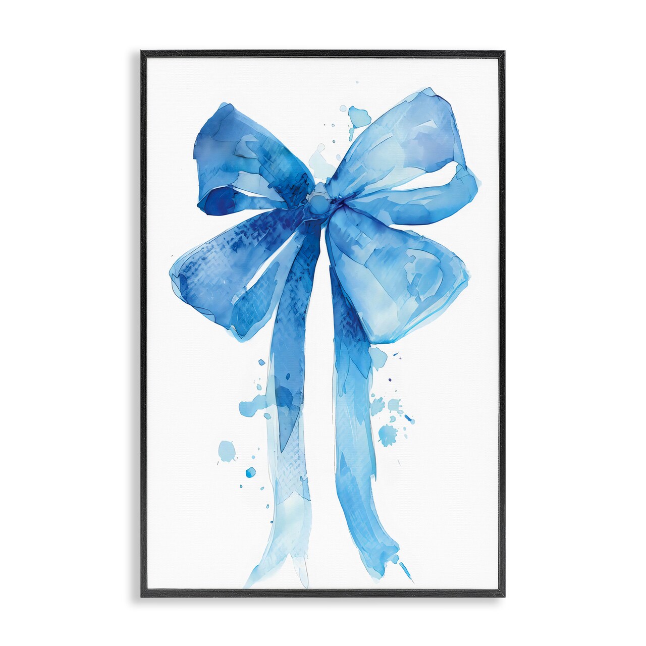 Stupell Industries Blue Bell Bow Illustration Framed Giclee, design by LSR Design Studio